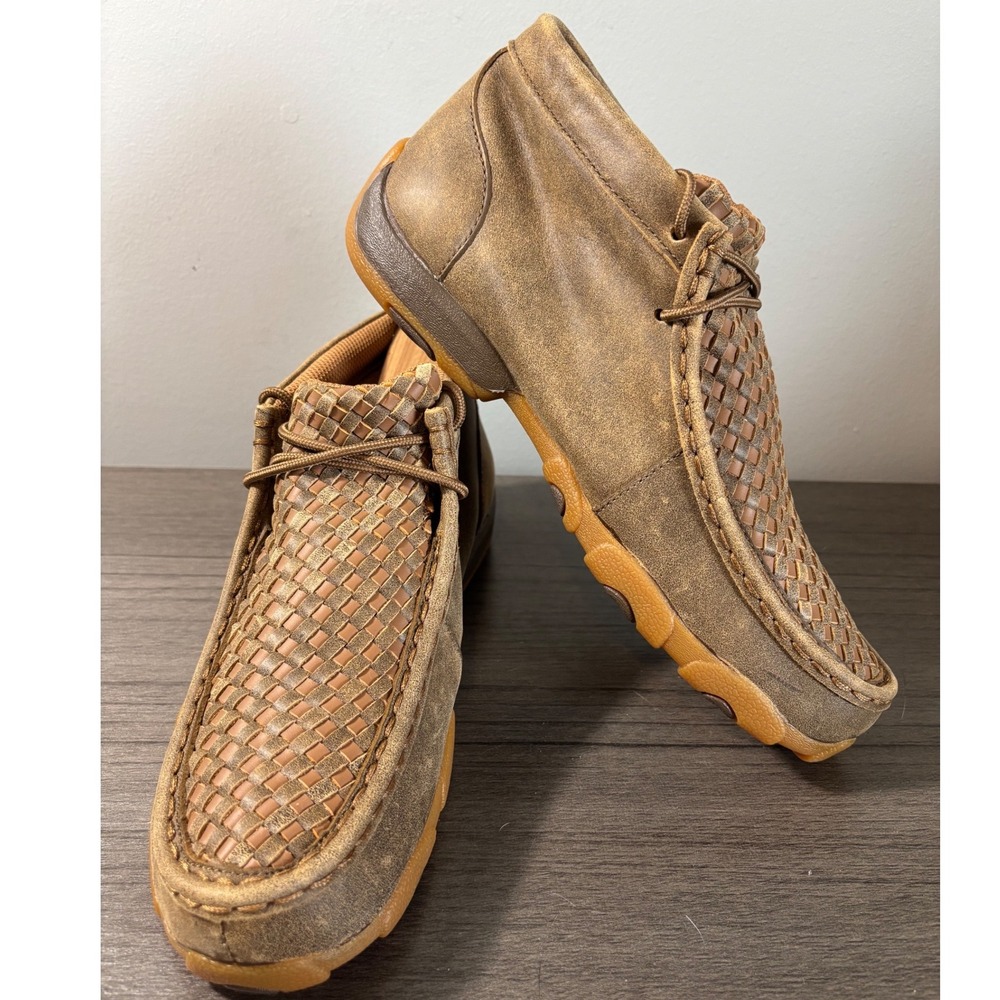 NWOT Twisted X‎ Driving Moc Bomber Tan Patchwork Chukka Boots YDMOO30 Size 6M